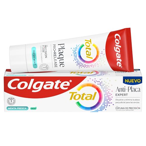 COLGATE Total Anti-Placa Expert Menta Fresca para Encías Saludables y Protección contra Placa 4x75ml Pasta de Dientes de