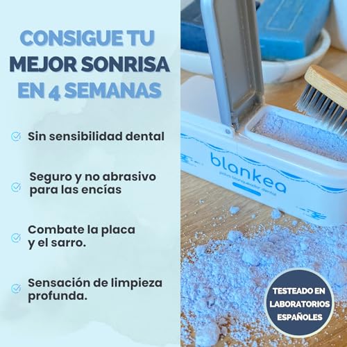Blanqueador Dental Polvo Profesional Menta - Elimina Manchas, Sabor a Mentol - Dental en Casa - Para Quedar con Una Sonr