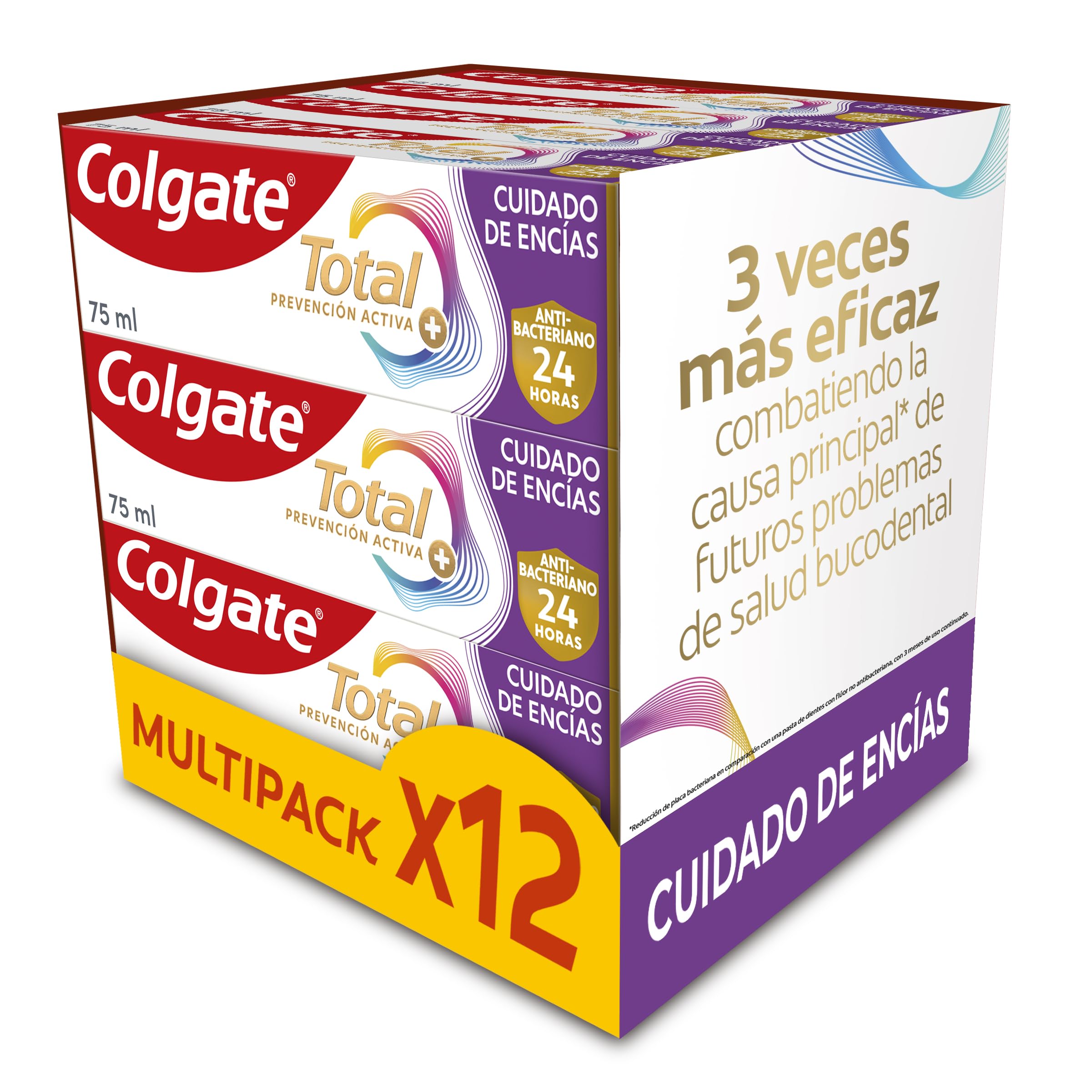 Colgate Total Advanced Encías Sanas y Sensibilidad | Protege las Zonas Sensibles | 24h Defensa Antibacteriana, Pasta de 